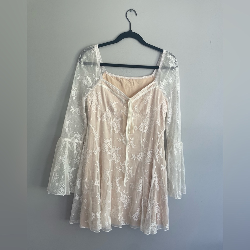 White & cream lace dress from SHEIN